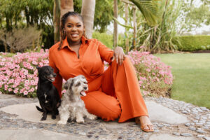 Brittany Lewis with her dogs.